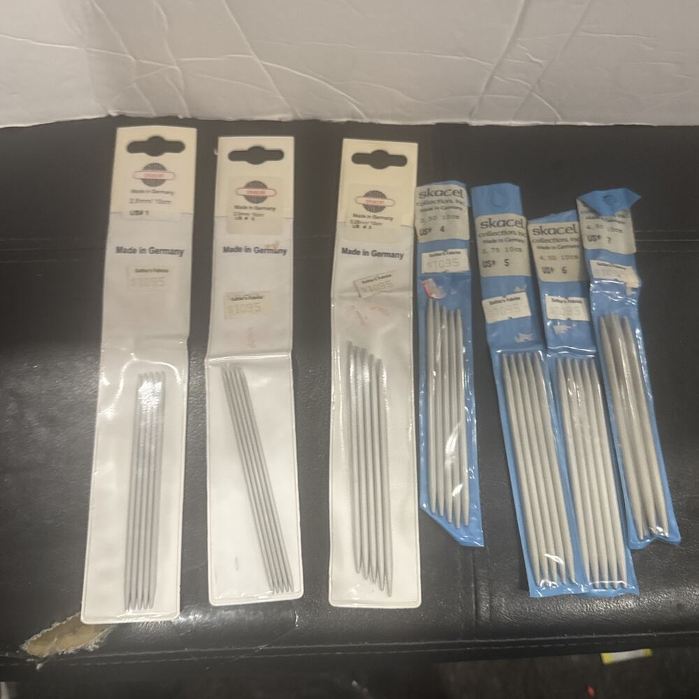 Lot of 10 Skacel Knitting Needles 2-6mm Made in Germany 10cm Mixed Sizes